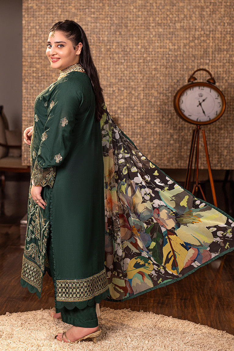 Pakistani Designer Green & Golden Dress