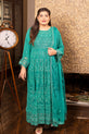 Pakistani Plus Size Dress Sea-green  Color