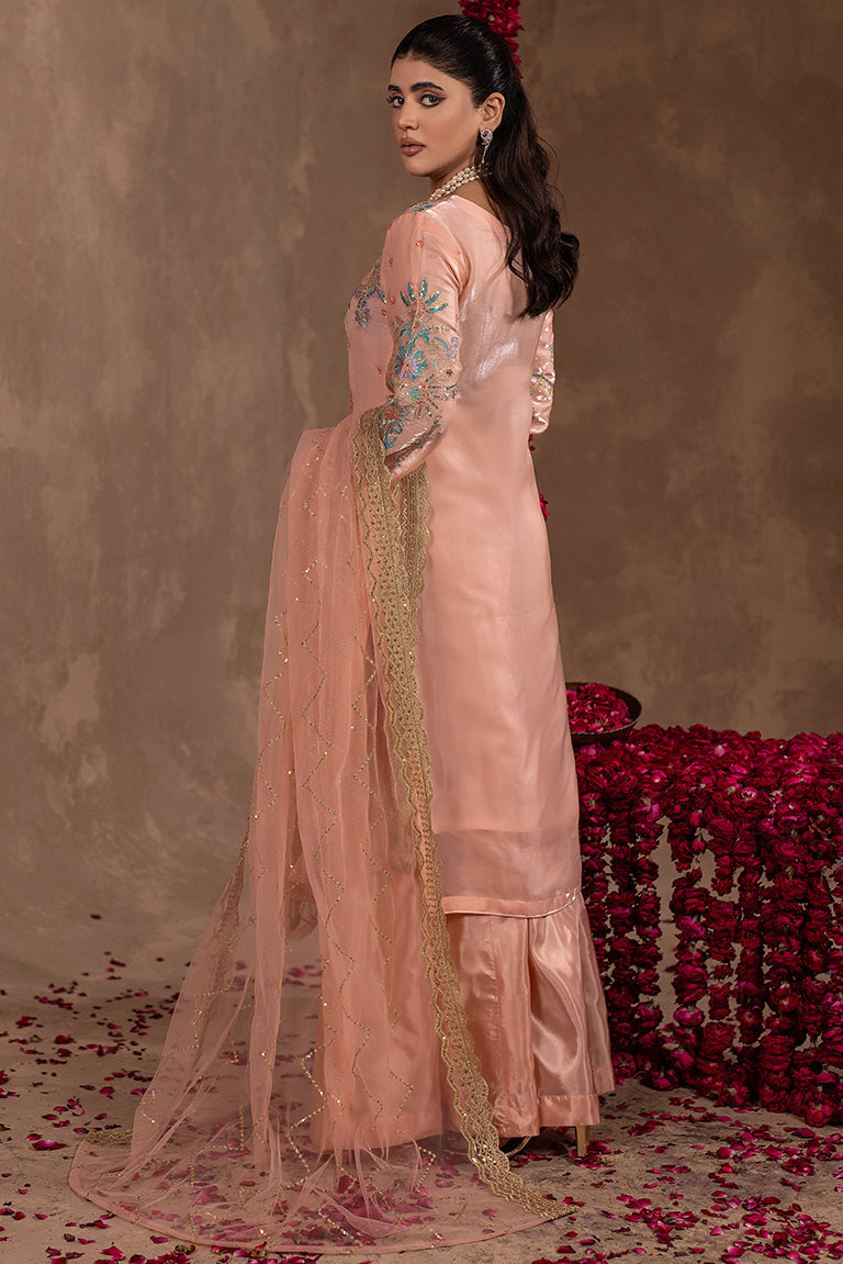 Peach Color Pakistani Party Wear Dress