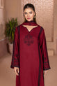 Royal Maroon 3-piece Pakistani Winter Dress