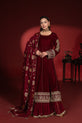 Royal Maroon Pakistani Party Wear Dress