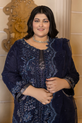 Royal Navy Pakistani Dress For Plus Size 
