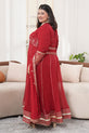 Ruby Red Pakistani Mehndi Dress