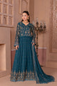 Teal Pakistani Maxi Party Wear Dress