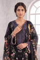 Black Embroidered Linen Straight Suit with Printed Dupatta - GU774