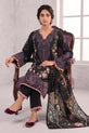 Black Embroidered Linen Straight Suit with Printed Dupatta - GU774