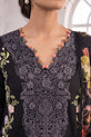 Black Embroidered Linen Straight Suit with Printed Dupatta - GU774