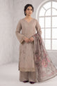 Dusty Mushroom Beige with Boring Embroidery & Printed Dupatta-GU773