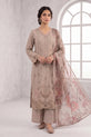 Dusty Mushroom Beige with Boring Embroidery & Printed Dupatta-GU773