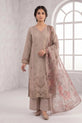 Dusty Mushroom Beige with Boring Embroidery & Printed Dupatta-GU773