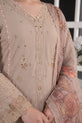 Dusty Mushroom Beige with Boring Embroidery & Printed Dupatta-GU773