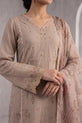 Dusty Mushroom Beige with Boring Embroidery & Printed Dupatta-GU773