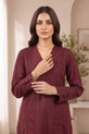 Deep Berry Longline Cotton Co-Ord Set with Crochet Trim - RW53
