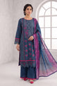 Teal Embroidered Cotton Straight Suit with Print Silk Dupatta - GU759