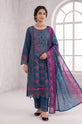 Teal Embroidered Cotton Straight Suit with Print Silk Dupatta - GU759