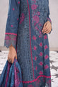Teal Embroidered Cotton Straight Suit with Print Silk Dupatta - GU759
