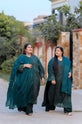 Dark Green Tonal Embroidered Long Shirt Suit with Dupatta - GU768