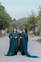 Dark Green Tonal Embroidered Long Shirt Suit with Dupatta - GU768