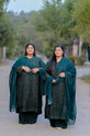 Dark Green Tonal Embroidered Long Shirt Suit with Dupatta - GU768
