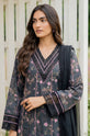 Printed Cordury 3-Piece Suit with Chiffon Dupatta-007