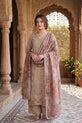 Dusty Mushroom Beige with Boring Embroidery & Printed Dupatta-GU773