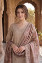 Dusty Mushroom Beige with Boring Embroidery & Printed Dupatta-GU773