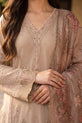 Dusty Mushroom Beige with Boring Embroidery & Printed Dupatta-GU773