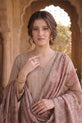 Dusty Mushroom Beige with Boring Embroidery & Printed Dupatta-GU773