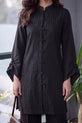 RAYNA – Jet Black Self-Stripe Cotton 2-Piece Co-Ord Set-RW54
