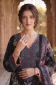 Midnight Black Embroidered Linen Straight Suit with Dupatta-GU774