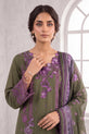 Olive Green Embroidered Suit with Silk Printed Dupatta-GU772