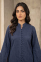 Midnight Navy – Self-Striped Cotton Co-Ord Set with Balloon Trousers -RW58