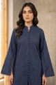 Midnight Navy – Self-Striped Cotton Co-Ord Set with Balloon Trousers -RW58