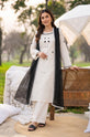 Monochrome Grace – Handworked Bubble Georgette 3-Piece Suit with Chiffon Dupatta-RW57