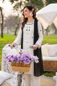 Monochrome Grace – Handworked Bubble Georgette 3-Piece Suit with Chiffon Dupatta-RW57