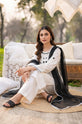 Monochrome Grace – Handworked Bubble Georgette 3-Piece Suit with Chiffon Dupatta-RW57