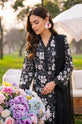 Midnight Bloom – Black Ivory Printed Linen 3-Piece Suit with Chiffon Dupatta-002