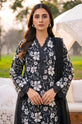 Midnight Bloom – Black Ivory Printed Linen 3-Piece Suit with Chiffon Dupatta-002