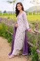 Lavender Meadow – Ivory Purple Printed Linen 3-Piece Suit with Chiffon Dupatta-008