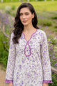 Lavender Meadow – Ivory Purple Printed Linen 3-Piece Suit with Chiffon Dupatta-008