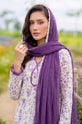 Lavender Meadow – Ivory Purple Printed Linen 3-Piece Suit with Chiffon Dupatta-008