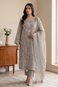 Silver Mist Dhanak Embroidered 3-Piece Suit with Monar Printed Dupatta