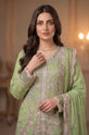 Sage Green Chiffon Embroidered 3-Piece Palazzo Suit with Chiffon Dupatta-GU754