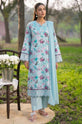 Printed Linen Embroidered 3-Piece Suit with Chiffon Dupatta – Aqua Blue-003