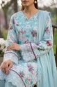 Printed Linen Embroidered 3-Piece Suit with Chiffon Dupatta – Aqua Blue-003