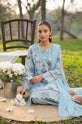 Printed Linen Embroidered 3-Piece Suit with Chiffon Dupatta – Aqua Blue-003