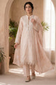 Blush Peach Embroidered Linen 3 Piece Suit with Printed Dupatta - DH07