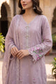 Lilac Embroidered Linen 3 Piece Suit with Chiffon Dupatta - GU777
