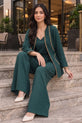 Textured Forest Green Modern Kimono Co-ord -RW22