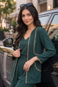 Textured Forest Green Modern Kimono Co-ord -RW22